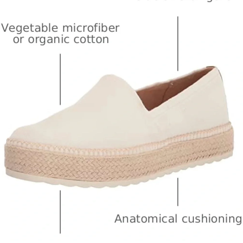 NIB Dr.Scholl's Sunray Espadrille Slip On Shoes Size 6.5 White Canvas Jute Sole